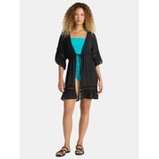 Time and Tru Women's Chiffon Kimono Coverup, Sizes XS-3X