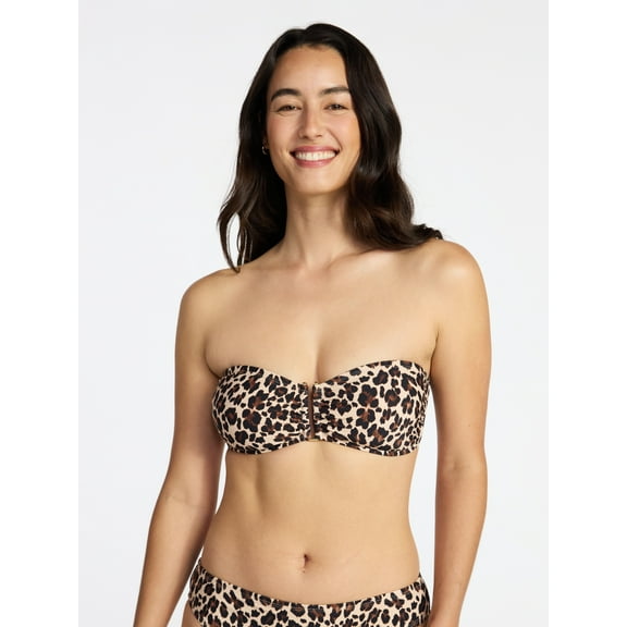 Time and Tru Women's and Women's Plus U Wire Bandeau Bikini Top, Sizes XS-3X