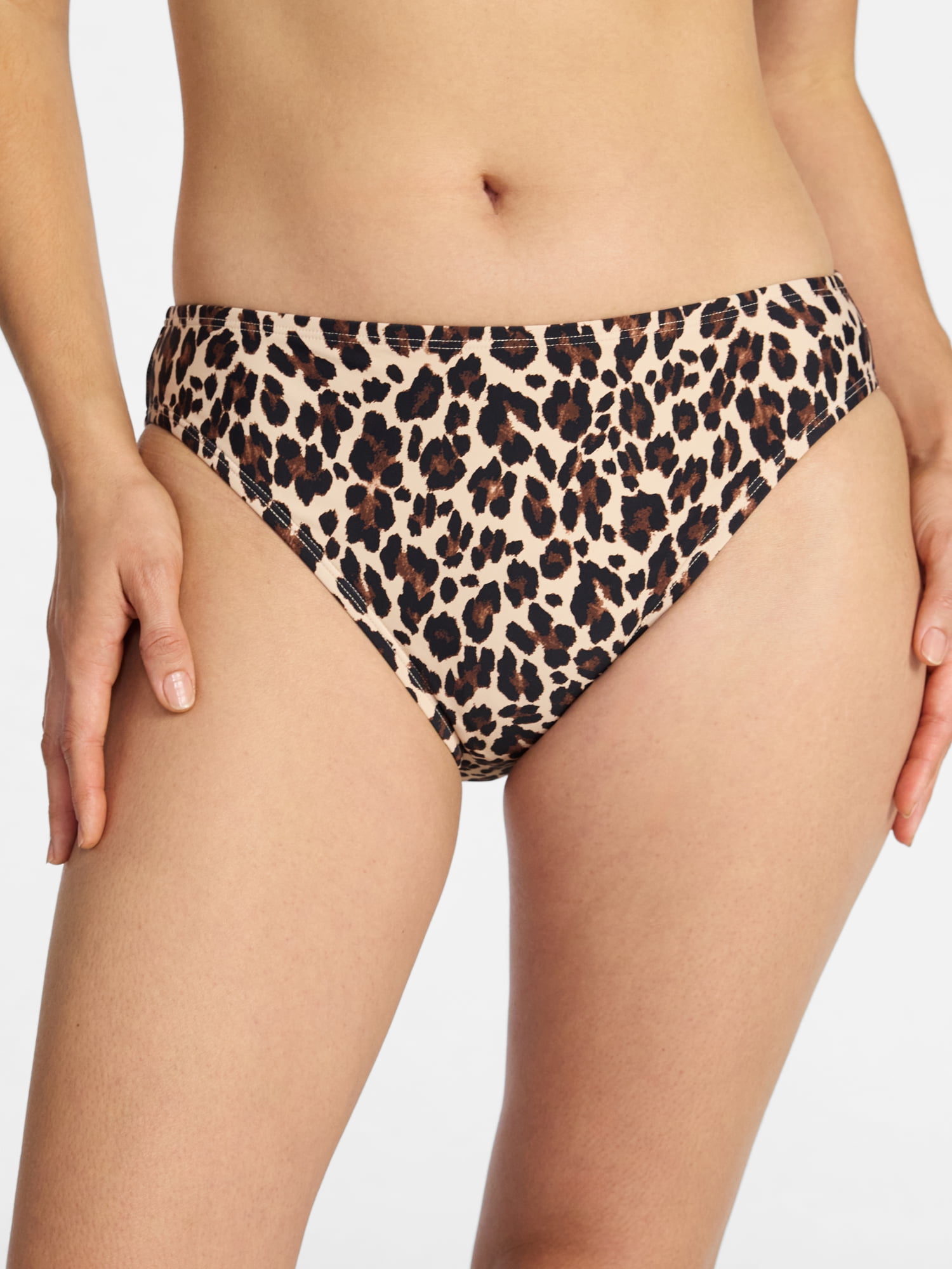 Time and Tru Women's and Women's Plus Mid Rise Bikini Swim Bottoms, Sizes XS-3X