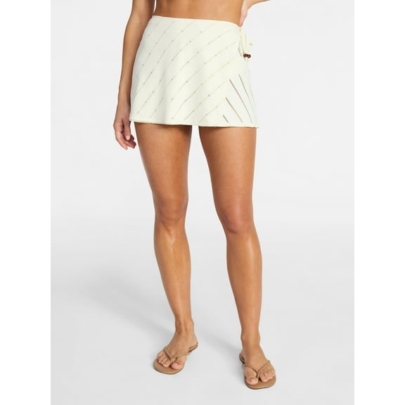 Time and Tru Women's and Women's Plus Size Side Tie Coverup Skirt, Sizes XS-3X