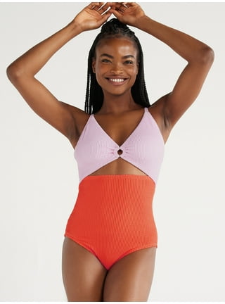Womens Plus Swimsuits in Womens Plus Orange Walmart