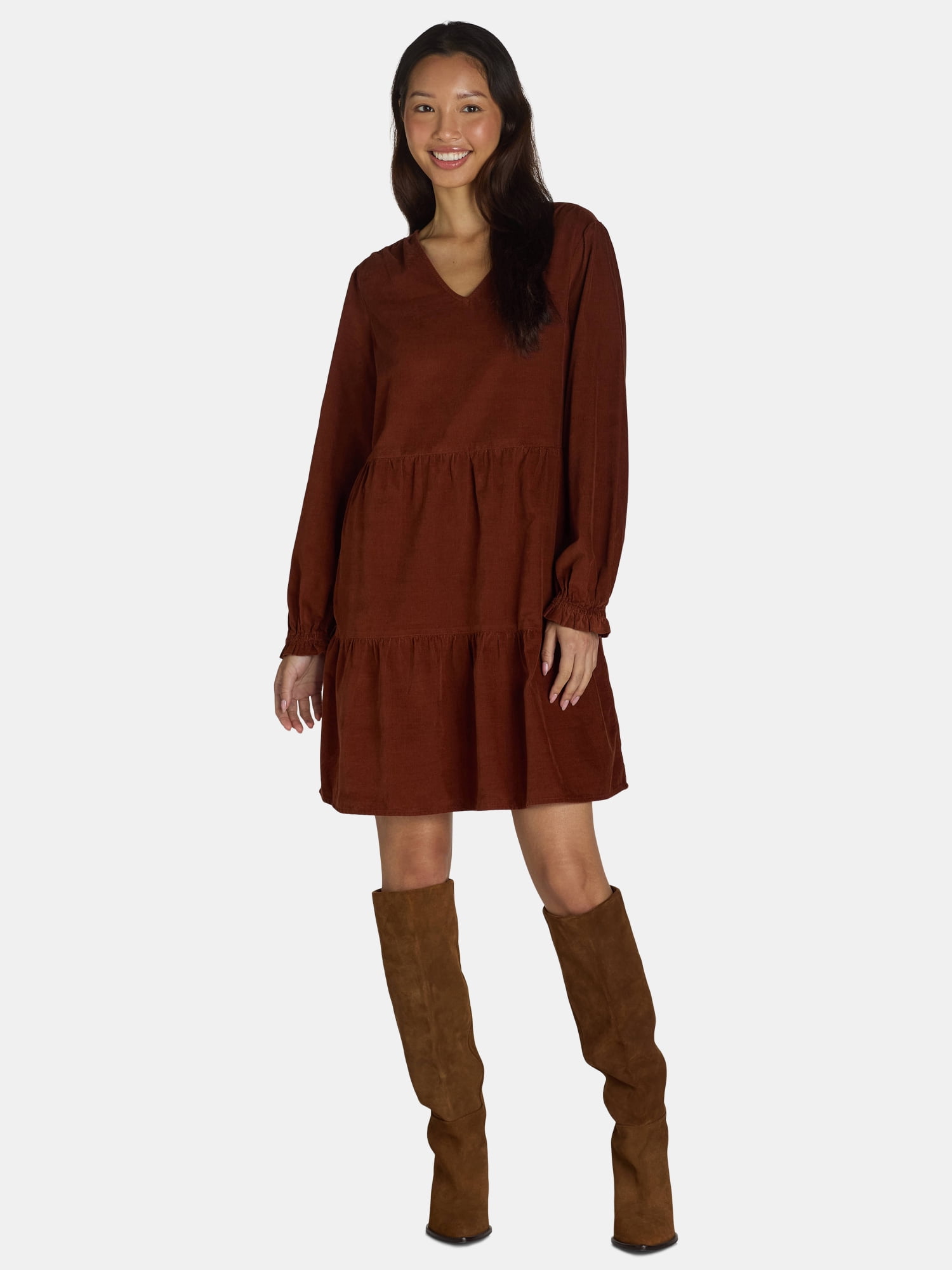 womens brown corduroy dress Womens Cord Dress Wrangler Women's Corduroy Western Shirt Dress