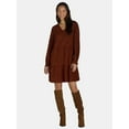 thumbnail image 1 of Time and Tru Women's Tiered Corduroy Dress with Long Sleeves, Sizes XS-XXXL, 1 of 4