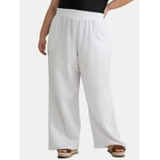 Time and Tru Women's and Women's Plus Cotton Gauze Beach Coverup Pants, Sizes XS-3X