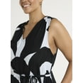 thumbnail image 1 of Time and Tru Women's and Women's Plus Cotton V Neck Midi Dress, Sizes XS-4X, 1 of 4