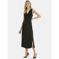 thumbnail image 1 of Time and Tru Women's and Women's Plus Cowl Neck Midi Dress, Sizes XS-4X, 1 of 4