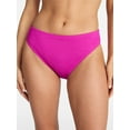 thumbnail image 1 of Time and Tru Women's and Women's Plus Crinkle Mid Rise High Leg Cheeky Bikini Bottoms, 1 of 5