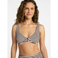 thumbnail image 1 of Time and Tru Women's and Women's Plus Size Crinkle Plunge Ring Front Bikini Top, Sizes XS-3X, 1 of 5