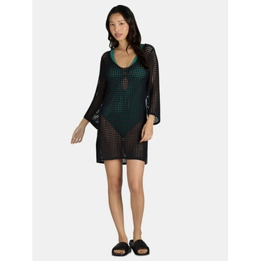 Time and Tru Women's and Women’s Plus Crochet Coverup Dress, Sizes XS-2X