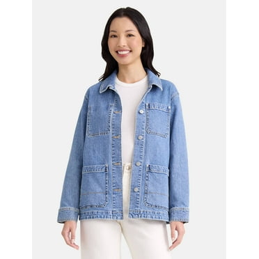 Time and Tru Women's and Women’s Plus Denim Utility Jacket, Sizes XS-4X