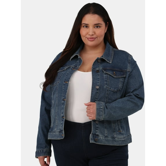 Time and Tru Women's and Women's Plus Denim Jacket, Sizes XS-4X