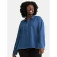 thumbnail image 1 of Time and Tru Women's and Women's Plus Denim Popover, Sizes XS-4X, 1 of 5