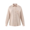 thumbnail image 1 of Time and Tru Women's Double Cloth Cotton Shirt with Long Sleeves, Sizes XS-XXXL, 1 of 3