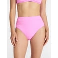 thumbnail image 1 of Time and Tru Women's and Women's Plus Ribbed High Waisted Bikini Bottoms, Sizes XS-3X, 1 of 5