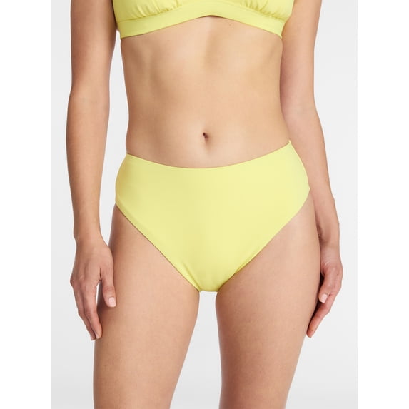 Time and Tru Women's and Women's Plus Ribbed Mid Rise Bikini Bottoms, Sizes XS-3X