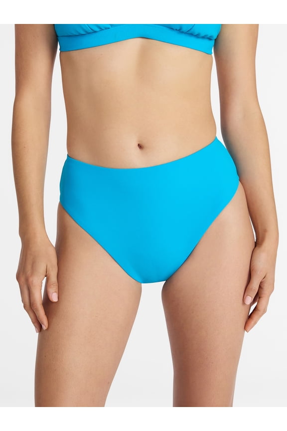 Women's Ribbed Mid Rise Bikini Bottoms, Sizes XS-3X