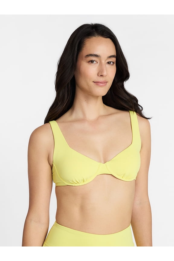 Women's Ribbed Underwire Bikini Top, Sizes XS-3X