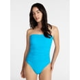 thumbnail image 1 of Time and Tru Women's and Women's Plus Ribbed Bandeau One Piece Swimsuit, Sizes XS-3X, 1 of 6