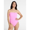 thumbnail image 1 of Time and Tru Women's and Women's Plus Ribbed Bandeau One Piece Swimsuit, Sizes XS-3X, 1 of 6