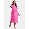 thumbnail image 1 of Time and Tru Women's and Women's Plus Eyelet Midi Dress, Sizes XS-4X, 1 of 4