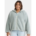 thumbnail image 1 of Time and Tru Women's and Women's Plus Fleece Zip Hoodie, Sizes XS-3X, 1 of 5