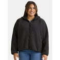 thumbnail image 1 of Time and Tru Women's and Women's Plus Fleece Zip Hoodie, Sizes XS-3X, 1 of 5