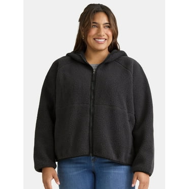 Time and Tru Women's and Women's Plus Fleece Zip Hoodie, Sizes XS-3X