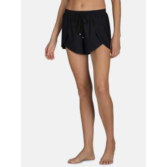 Time and Tru Women's and Women's Plus Flowy Swim Shorts, Sizes S-3X