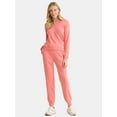 thumbnail image 1 of Time and Tru Women's and Women’s Plus French Terry Sweatshirt and Joggers Set, 2-Piece, Sizes XS-4X, 1 of 4