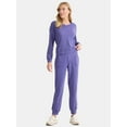 thumbnail image 1 of Time and Tru Women's and Women’s Plus French Terry Sweatshirt and Joggers Set, 2-Piece, Sizes XS-4X, 1 of 4