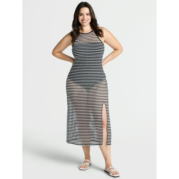 Time and Tru Women's and Women's Plus Halter Swim Coverup Dress. Sizes XS-3X