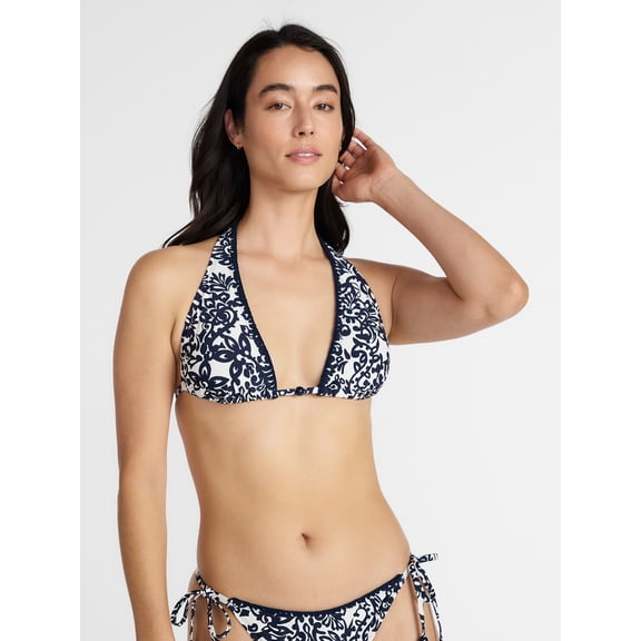 Time and Tru Women's Triangle Halter Bikini Top, Sizes XS-XL