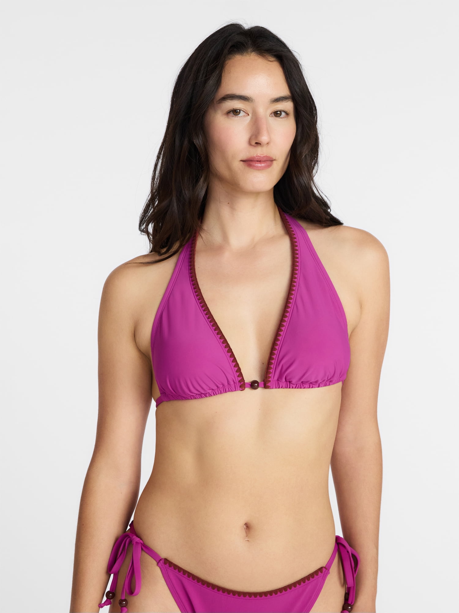 Time and Tru Women's Triangle Halter Bikini Top, Sizes XS-XL