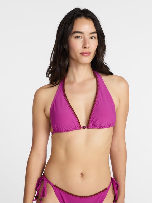 Women's Triangle Halter Bikini Top, Sizes XS-XL