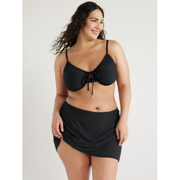 Time and Tru Women s and Women s Plus High Low Slimming Swim Skirt Sizes S 3X Walmart Business Supplies