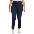 thumbnail image 1 of Time and Tru Women's High Rise Curvy Skinny Jeans, Available in Regular and Short Inseams, Sizes 0-22, 1 of 2