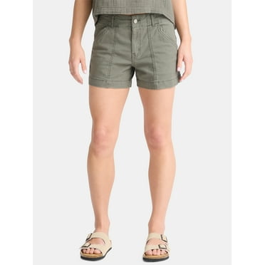 Time and Tru Women's and Women’s Plus High Rise Utility Shorts, Sizes 0-22