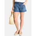 thumbnail image 1 of Time and Tru Women's and Women’s Plus High Rise Denim Utility Shorts, Sizes 0-22, 1 of 5