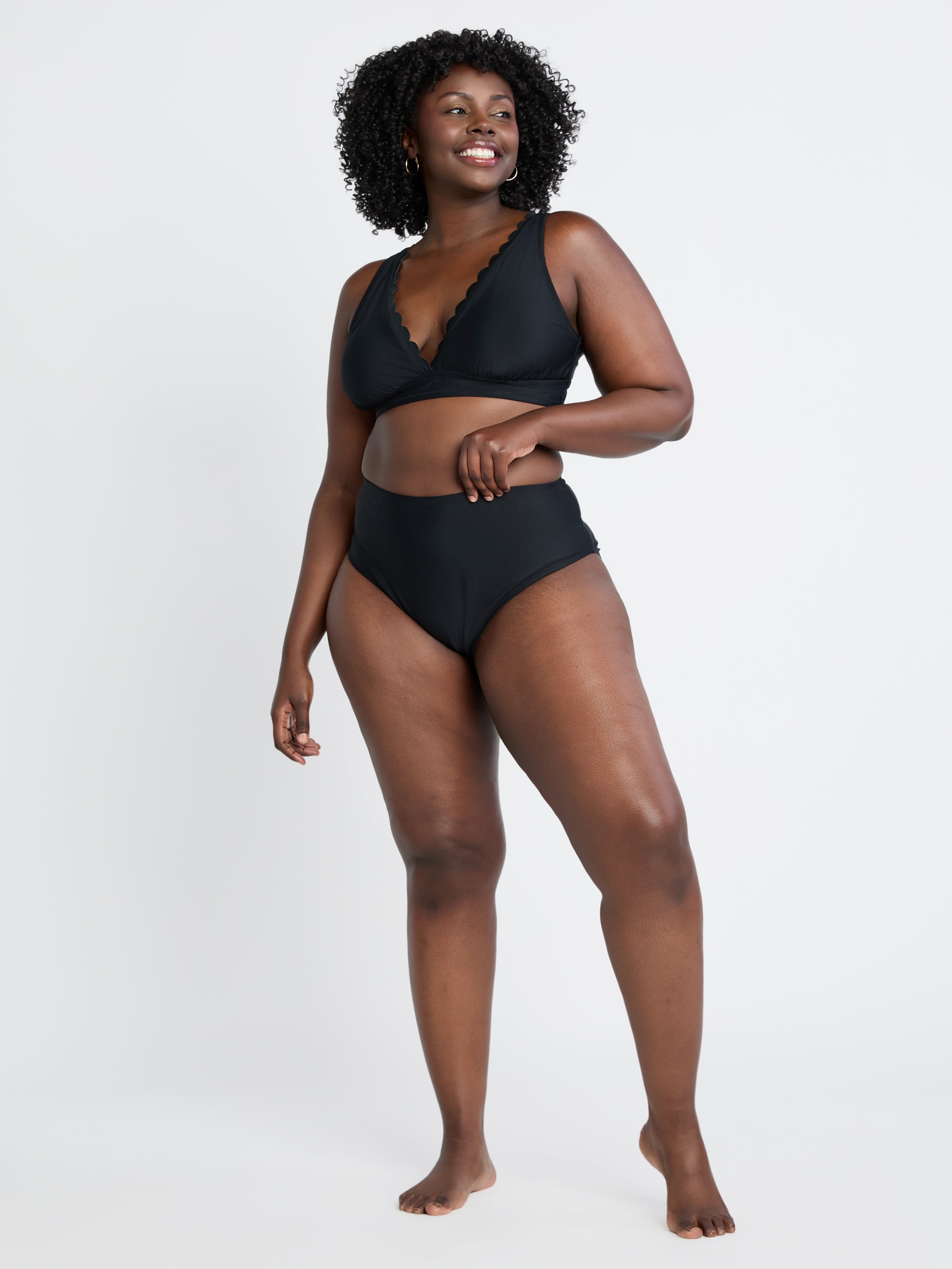 Time and Tru Women's High Waist Bikini Swim Bottoms, Sizes XS-3X