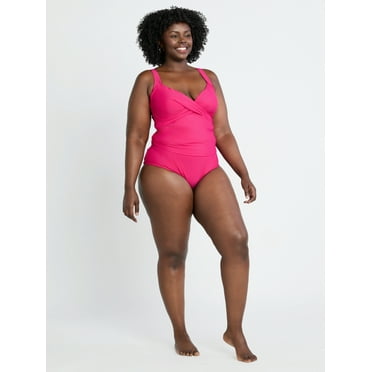 Time and Tru Women's and Women's Plus High Waist Bikini Swim Bottoms, Sizes XS-3X