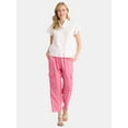 thumbnail image 1 of Time and Tru Women’s and Women’s Plus Linen Blend Cropped Cargo Pants, 27" Inseam, Sizes XS-3XL, 1 of 4
