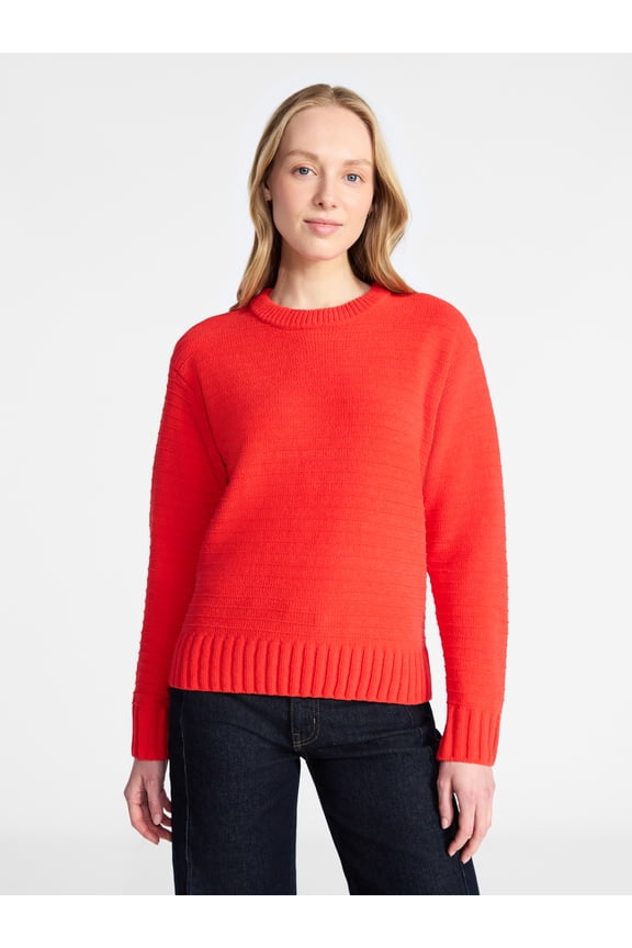 Women's and Women's Plus Long Sleeve Chenille Pullover, Sizes XS-4X