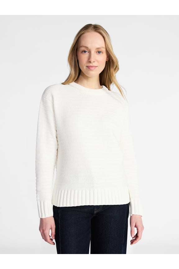 Women's Pullover Chenille Top with Long Sleeves, Sizes XS-XXXL