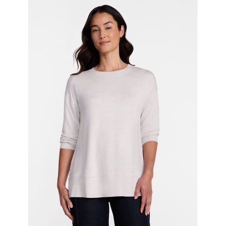 Time and Tru Women's and Women's Plus French Terry Tunic Sweatshirt, Sizes XS-XXXL
