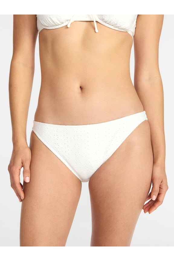 Women's Low Rise Cheeky Eyelet Bikini Bottoms, Sizes XS-XL