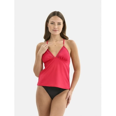 Time and Tru Women's and Women's Plus Mesh Inset Tankini Top, Sizes S-3X