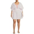 thumbnail image 1 of Time and Tru Women's and Women's Plus Metallic Striped Caftan Cover-Up, 1 of 1