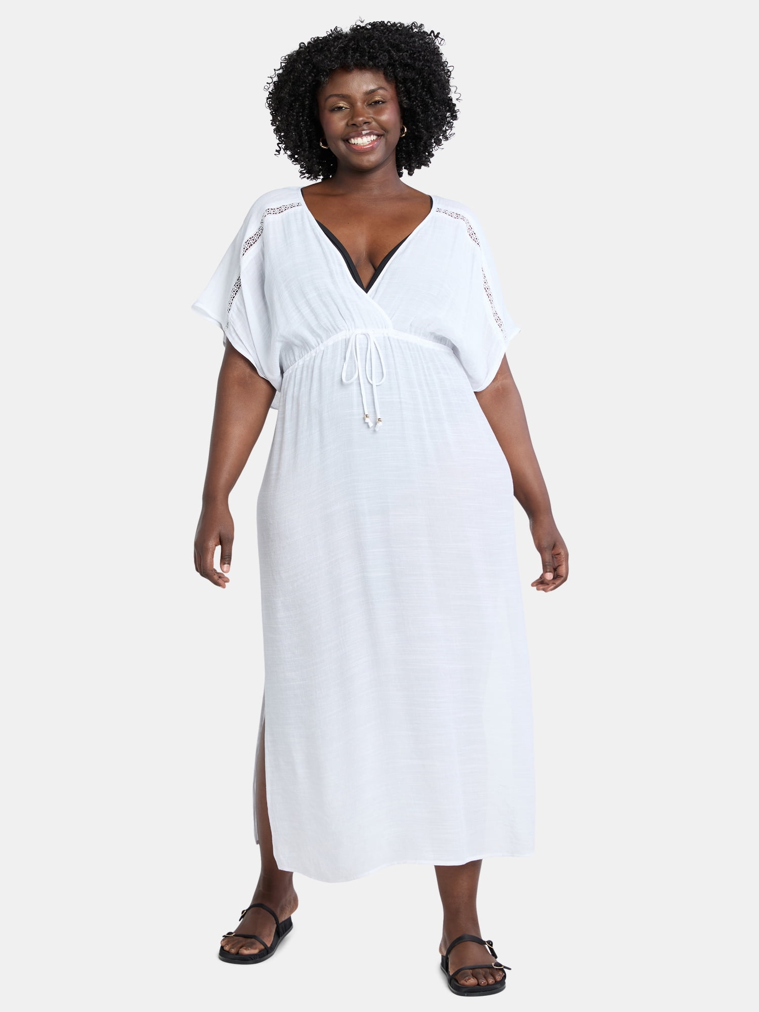 Women’s and Women’s Plus Midi Coverup Dress, Sizes XS-3X