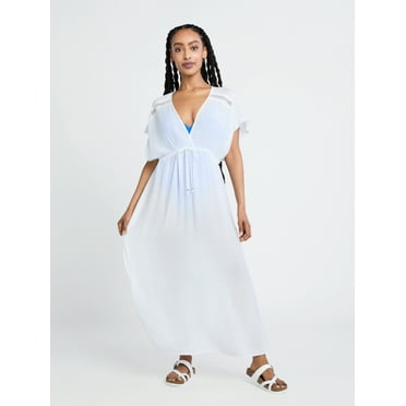 Time and Tru Women’s and Women’s Plus Midi Coverup Dress, Sizes XS-3X