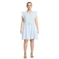 thumbnail image 1 of Time and Tru Women's and Women's Plus Mini Dress with Flutter Sleeves, Sizes XS-4X, 1 of 5